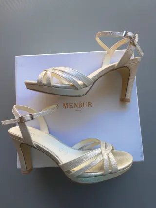 Sandalias Menbur Novia Plata