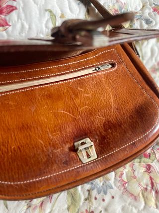Bolso Piel Vintage Marrón