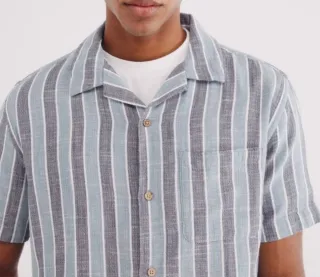 Camisa Springfield Rayas Azul gris rústica Talla L