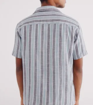 Camisa Springfield Rayas Azul gris rústica Talla L