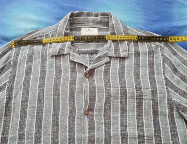 Camisa Springfield Rayas Azul gris rústica Talla L