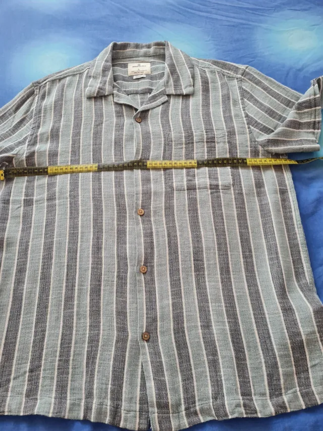 Camisa Springfield Rayas Azul gris rústica Talla L