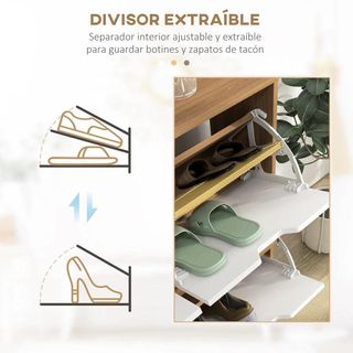 Mueble Zapatero con 4 Cajones Abatibles y Estante
