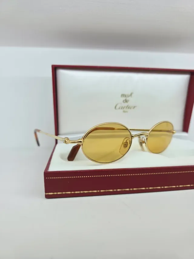 Cartier Vintage NOS Saturn Gold Occhiali da sole