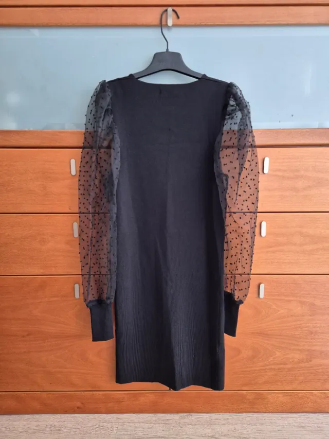 Vestido punto Mango manga transparente