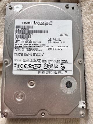 Disco Duro Hitachi 250GB y 500Gb HDD
