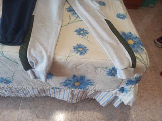 Pantalones deportivos azul y gris