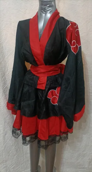 Disfraz Anime Kimono Lolita Negro/Rojo 