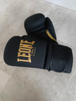 Guantes Boxeo Leone 1947 Negro Dorado