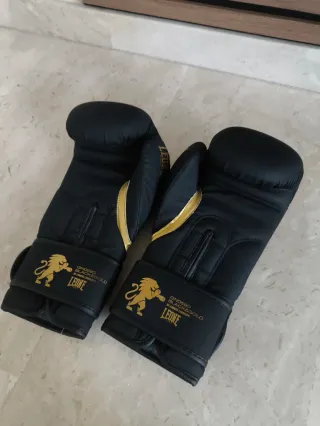 Guantes Boxeo Leone 1947 Negro Dorado