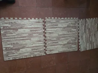 Suelo modular efecto madera