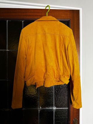 Chaqueta Biker Antelina Amarilla Bershka