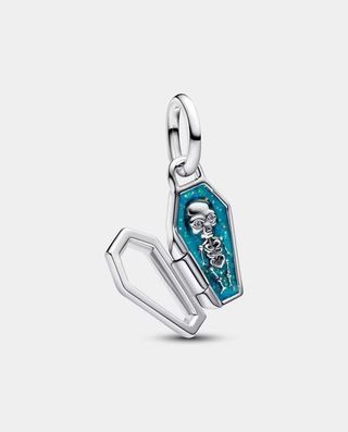 Pandora Charm Ataúd Esqueleto Plata y Turquesa