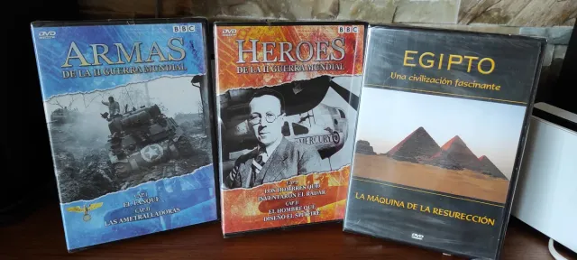 Lote 3 DVDs Documentales Guerra Mundial y Egipto