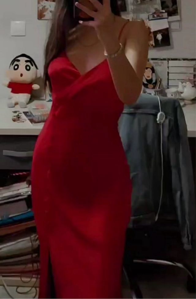 Vestido Rojo Zara Talla XS