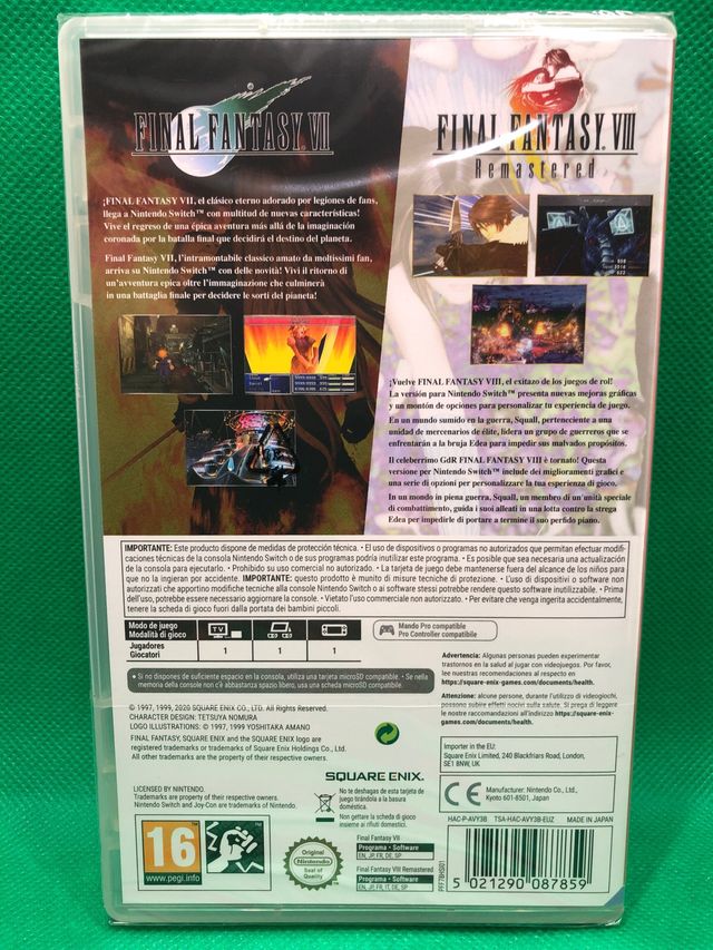Final Fantasy VII & VIII Twin Pack Switch NUEVO
