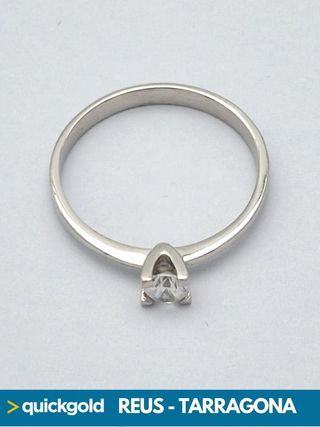 040-01-0118  ANILLO ORO BLANCO 18K SOLITARIO T13