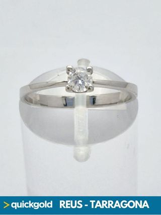040-01-0118  ANILLO ORO BLANCO 18K SOLITARIO T13