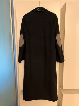 GeogetPol Cappotto donna nero con dettagli grigi