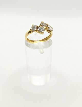 Anillo de oro de 18k circonita, 1.46 g, T-15.