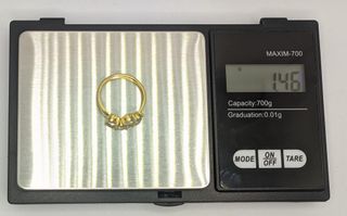 Anillo de oro de 18k circonita, 1.46 g, T-15.