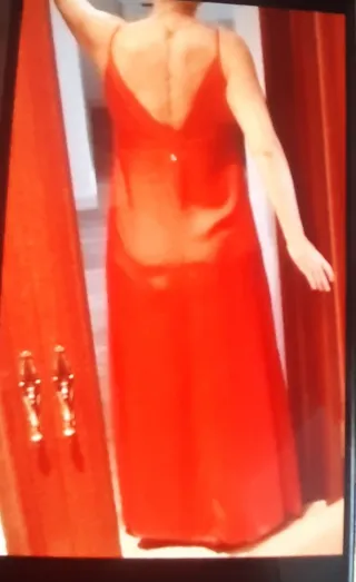 Vestido largo naranja satinado talla L
