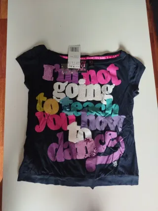 Camiseta Mango Talla M con lentejuelas