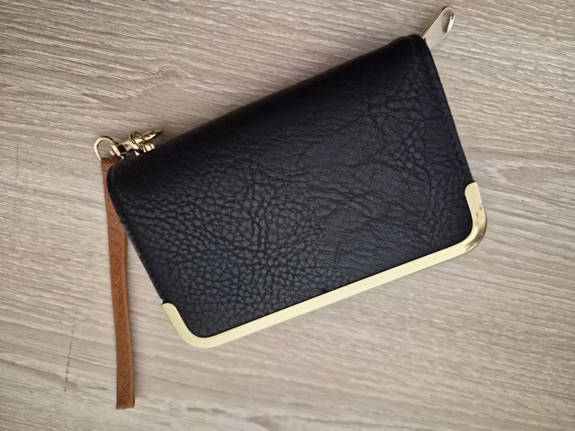 Cartera/Monedero Marrón y Dorado