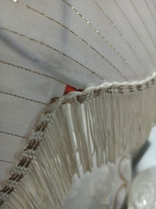 Lampada vintage in ceramica e tessuto