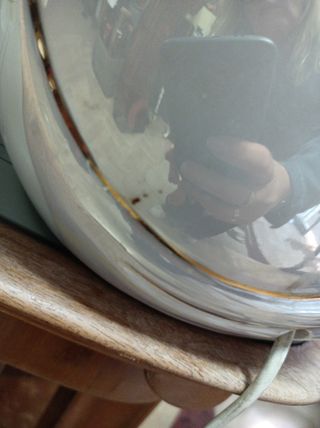 Lampada vintage in ceramica e tessuto