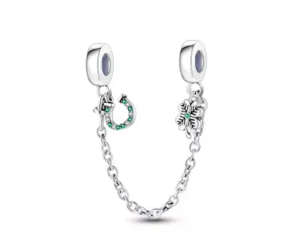 Cadena seguridad Trébol Herradura pulsera Pandora 