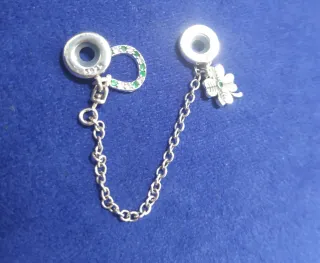 Cadena seguridad Trébol Herradura pulsera Pandora 