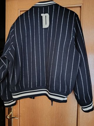 Bomber Zara Rayas Blancas Talla L/xl