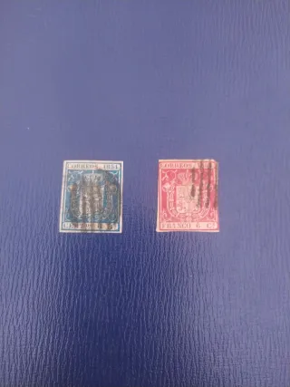 Sellos Correos 1854 y Franco 6 C