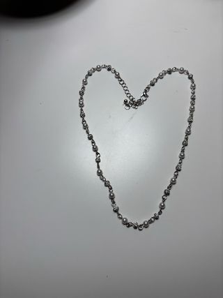 Necklace Chain Y2k Gothic Pearls and Silver