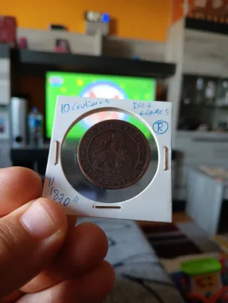 Moneda 10 Centimos 1870, 10 gramos (R)
