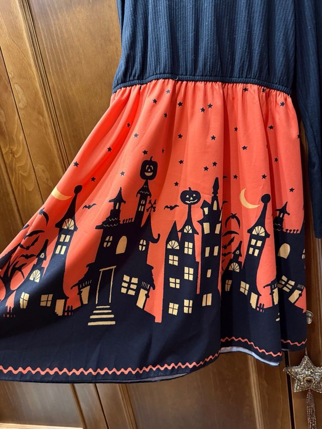 Vestido Halloween Castillo Noche Estrellada