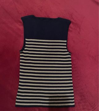 Chaleco Ralph Lauren Rayas Azul Marino y Dorado