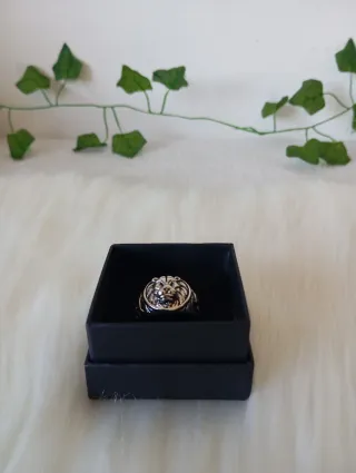 Anillo Hombre León Plata