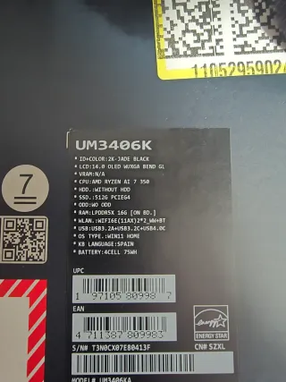 Portátil Asus Zenbook OLED precintado