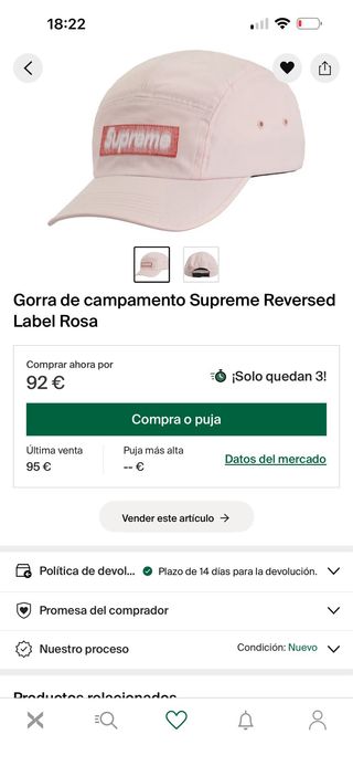 Gorra Supreme Rosa