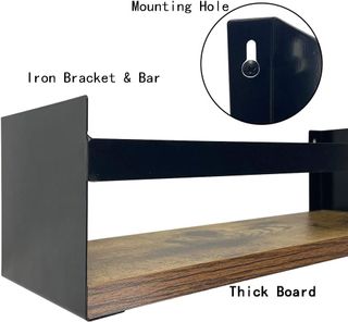 Conjunto 3 Estanterías Pared Madera y Metal