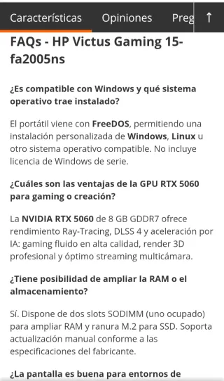 Portátil HP Victus 15-fa2005ns 15.6" Intel Core 7 