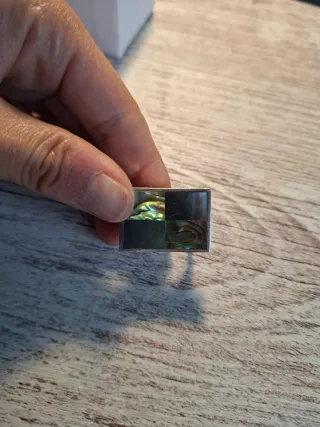 Anillo Plata y Abalón Cuadrado