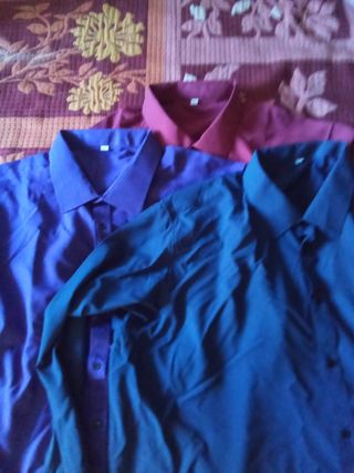 Camisas manga larga XXXL azul y morado
