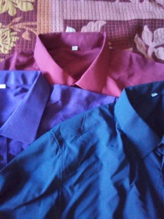 Camisas manga larga XXXL azul y morado
