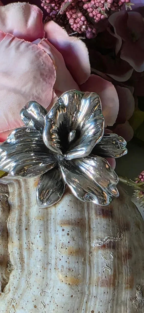 Anillo Orquídea Plata de Ley
