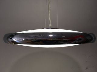 Lampadario disco metallo/vetro