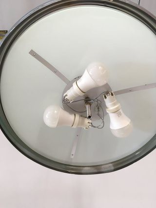 Lampadario disco metallo/vetro