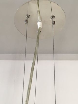 Lampadario disco metallo/vetro
